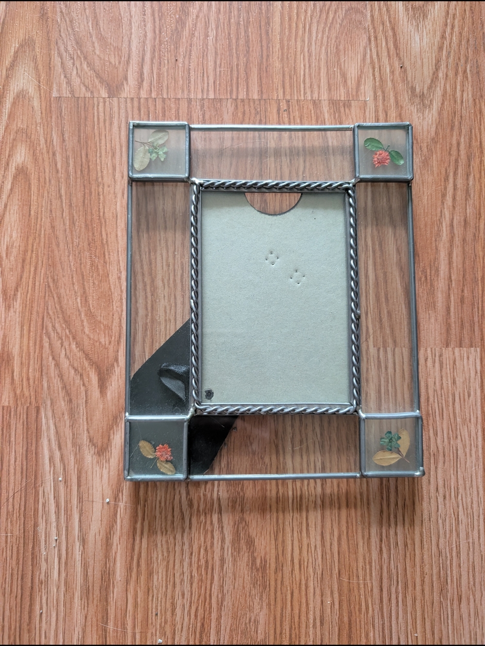 Vintage Pressed Flower Glass Frame